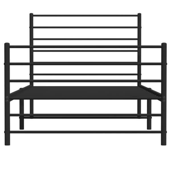 sengeramme med sengegavl og fodgærde 100x200 cm metal sort