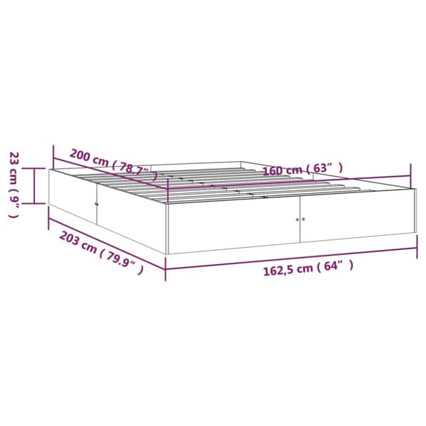 sengeramme uden madras 160x200 cm massivt træ