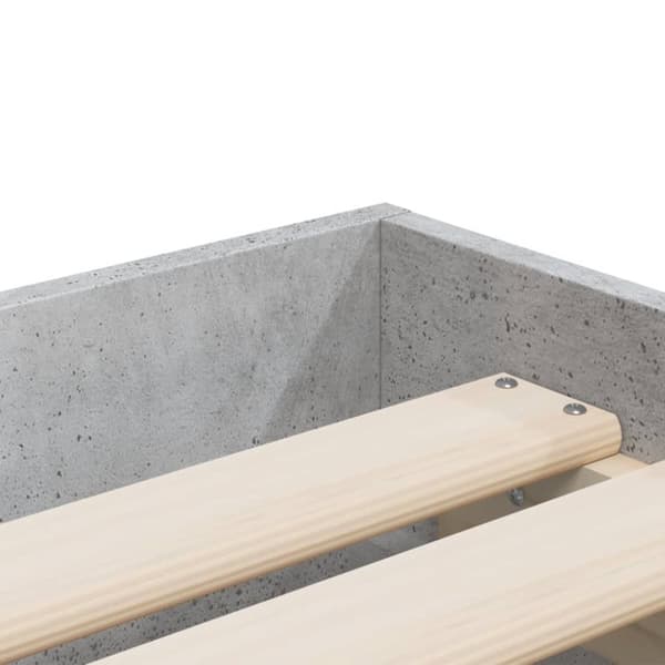 Sängynrunko laatikoilla betoninharmaa 90x200 cm tekninen puu