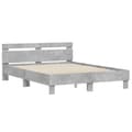 Miniatyrbillede 2 af 10: sengeramme med sengegavl 150x200 cm konstrueret træ betongrå