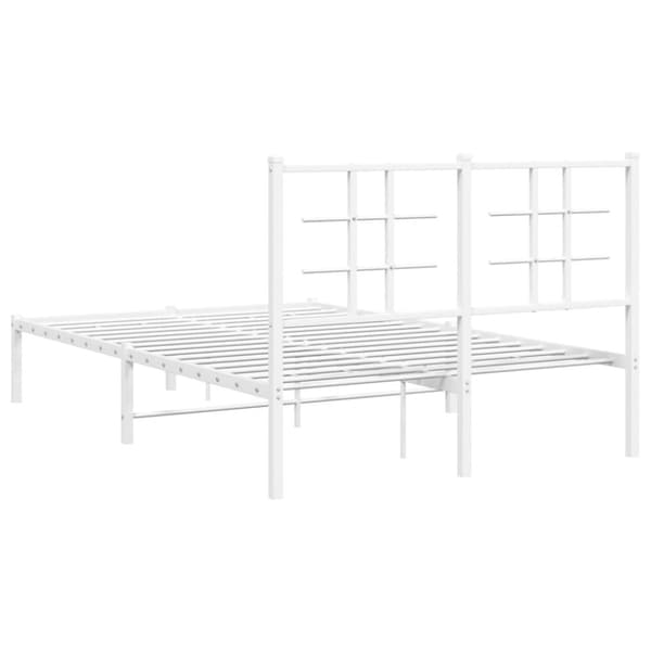sengeramme med sengegavl 120x200 cm metal hvid