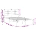 Miniatyrbillede 10 af 10: sengeramme med sengegavl 120x200 cm metal hvid