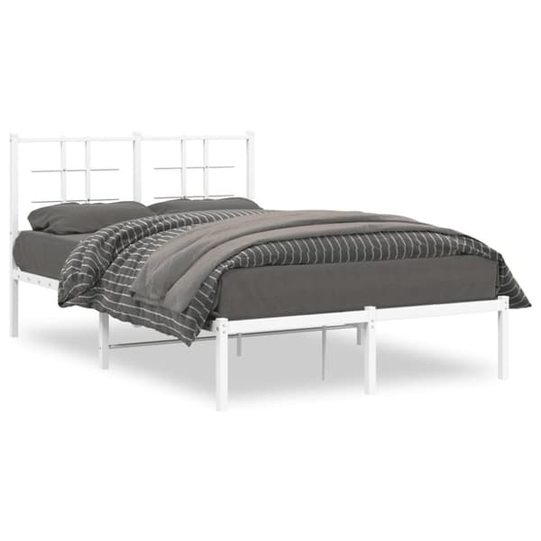 sengeramme med sengegavl 120x200 cm metal hvid