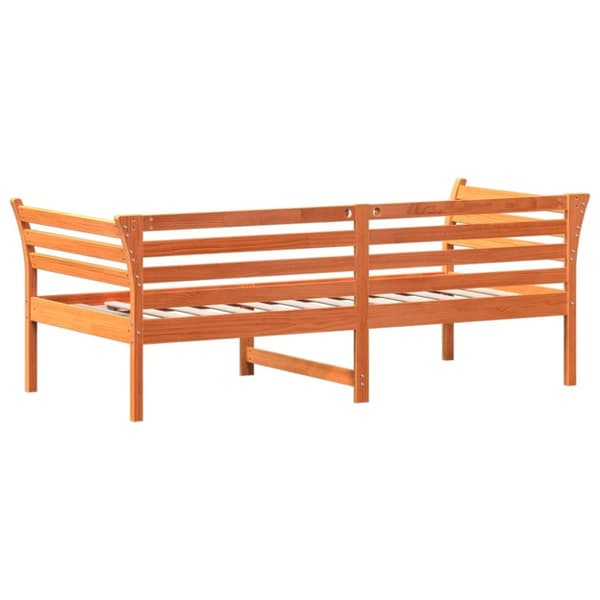 daybed uden madras 90x190 cm massivt fyrretræ gyldenbrun