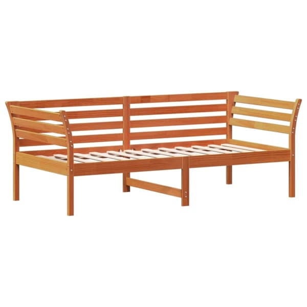 daybed uden madras 90x190 cm massivt fyrretræ gyldenbrun