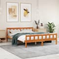 Miniatyrbillede 3 af 9: sengeramme uden madras 150x200 cm massivt fyrretræ gyldenbrun