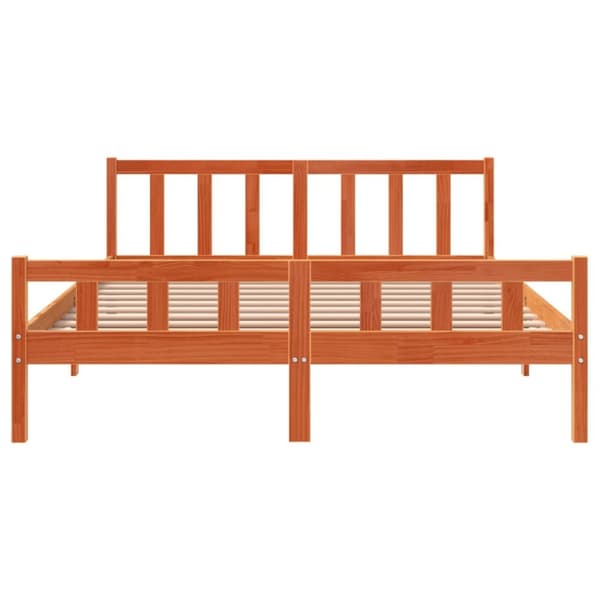 sengeramme uden madras 150x200 cm massivt fyrretræ gyldenbrun