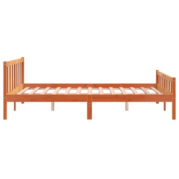 sengeramme uden madras 150x200 cm massivt fyrretræ gyldenbrun