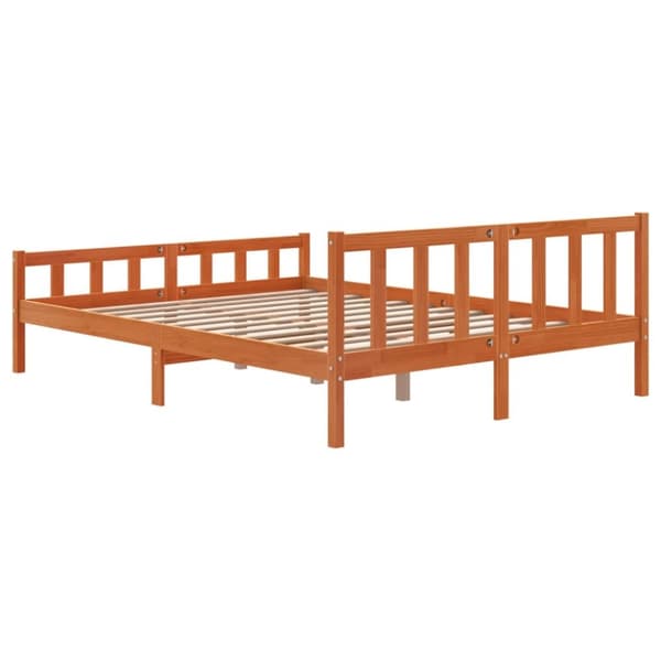 sengeramme uden madras 150x200 cm massivt fyrretræ gyldenbrun