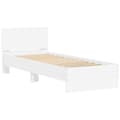 Miniatyrbillede 3 af 10: sengeramme med sengegavl og LED-lys 75x190 cm hvid