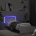 Miniatyrbillede 5 af 10: sengeramme med sengegavl og LED-lys 75x190 cm hvid