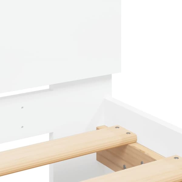 sengeramme med sengegavl og LED-lys 75x190 cm hvid