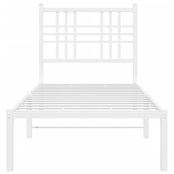 Metallisängynrunko ilman patjaa päätylevy valkoinen 75x190 cm