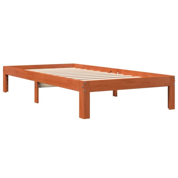 Sänky ilman patjaa vahanruskea 100x200 cm täysi mänty