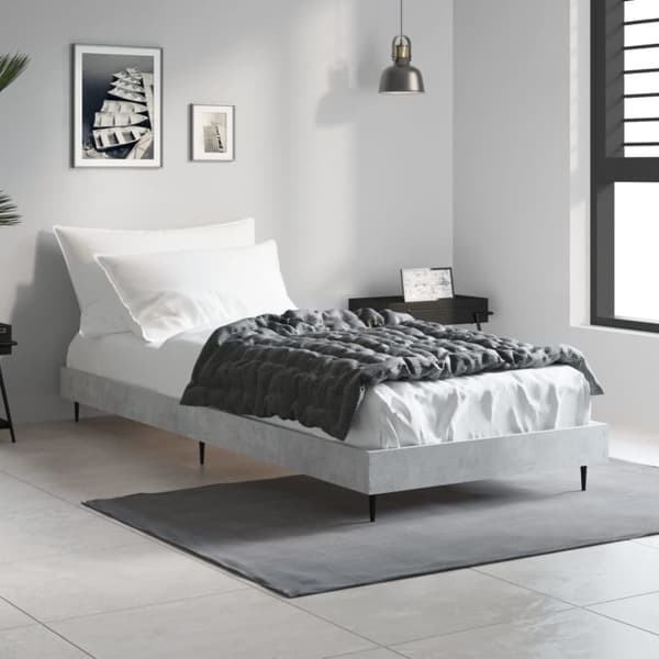 sengeramme 75x190 cm konstrueret træ betongrå