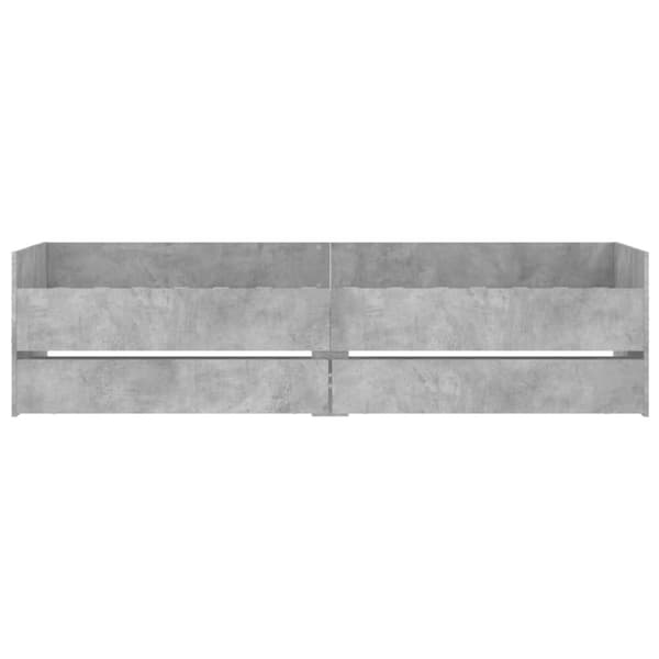 Sängram med lådor betonggrå 75x190 cm