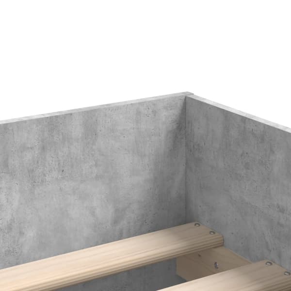 Sängram med lådor betonggrå 75x190 cm