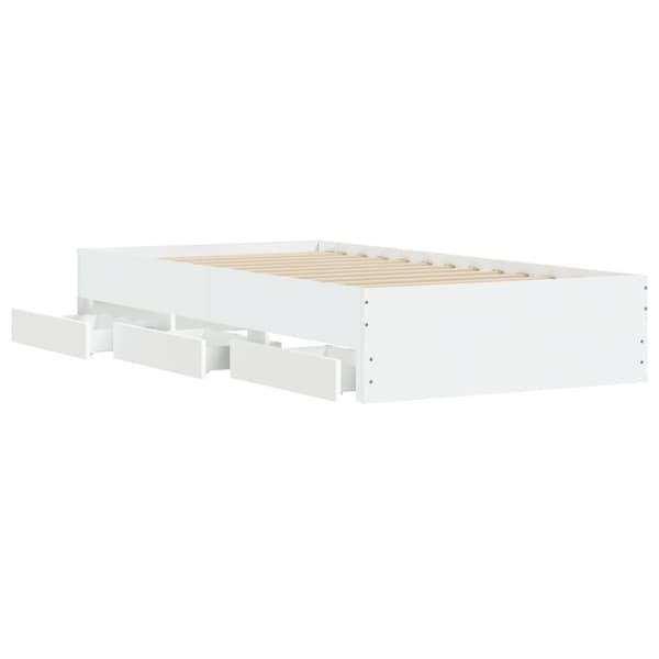 sengeramme med skuffer 75x190 cm konstrueret træ hvid