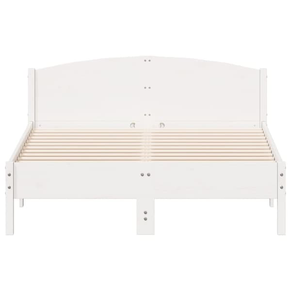 sengeramme uden madras 120x190 cm massivt fyrretræ hvid