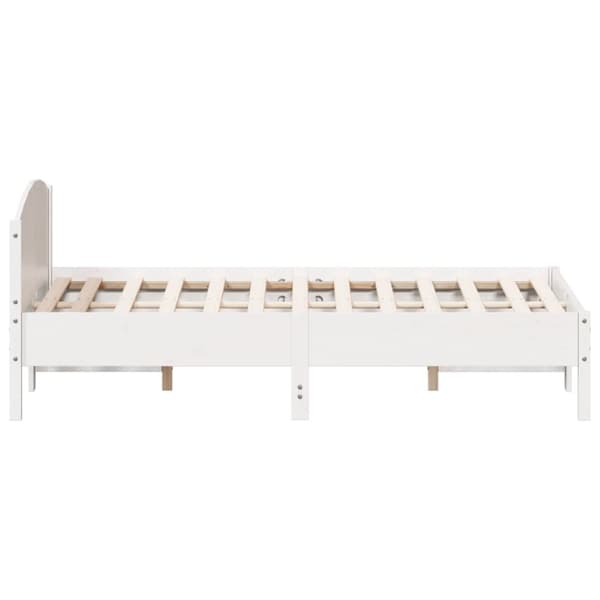 sengeramme uden madras 120x190 cm massivt fyrretræ hvid
