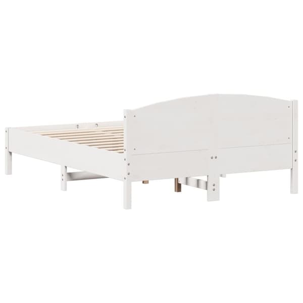 sengeramme uden madras 120x190 cm massivt fyrretræ hvid