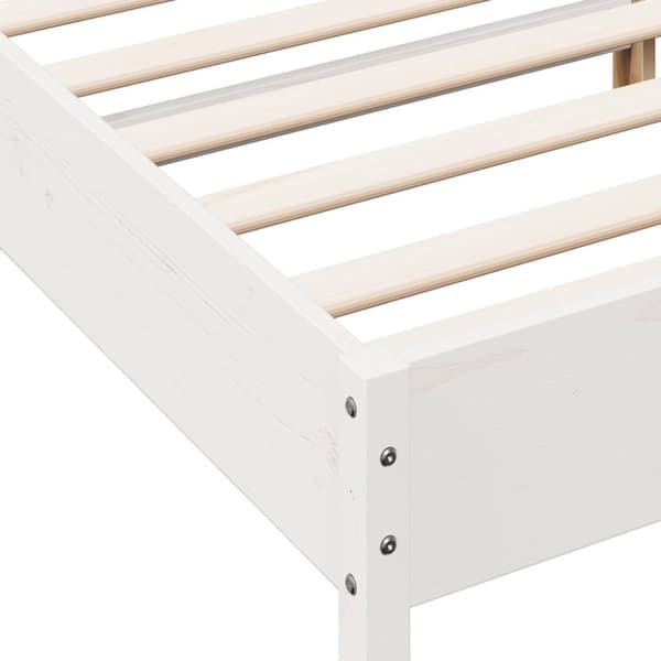 sengeramme uden madras 120x190 cm massivt fyrretræ hvid