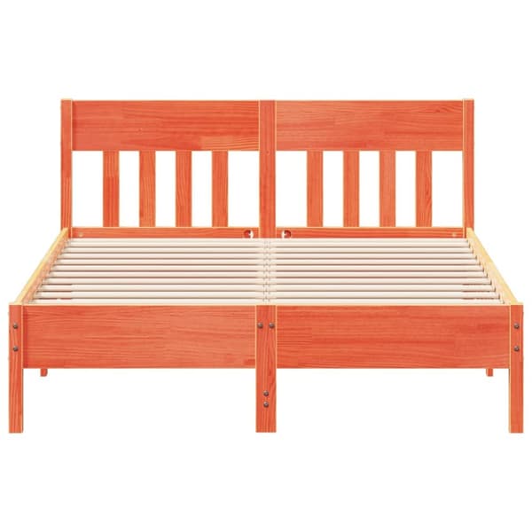sengeramme uden madras 150x200 cm massivt fyrretræ gyldenbrun