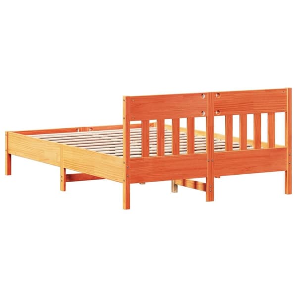 sengeramme uden madras 150x200 cm massivt fyrretræ gyldenbrun