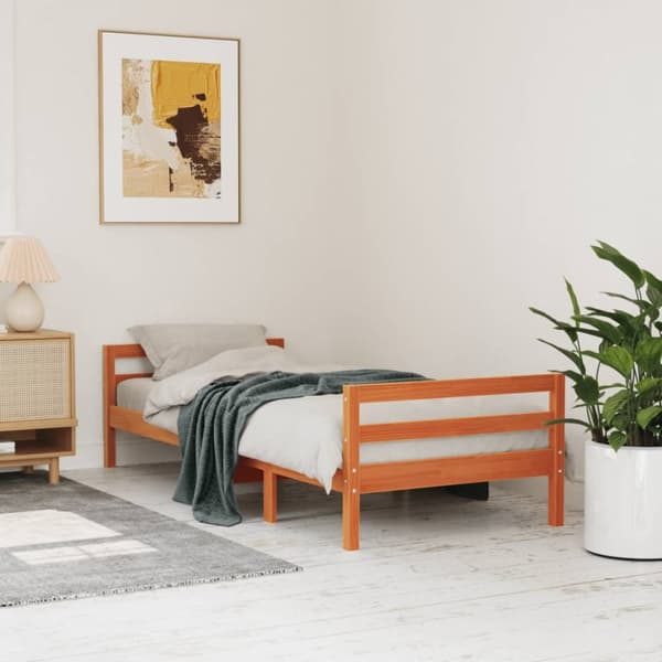 Parvisänky ilman patjaa vahanruskea 80x200 cm täysi mänty