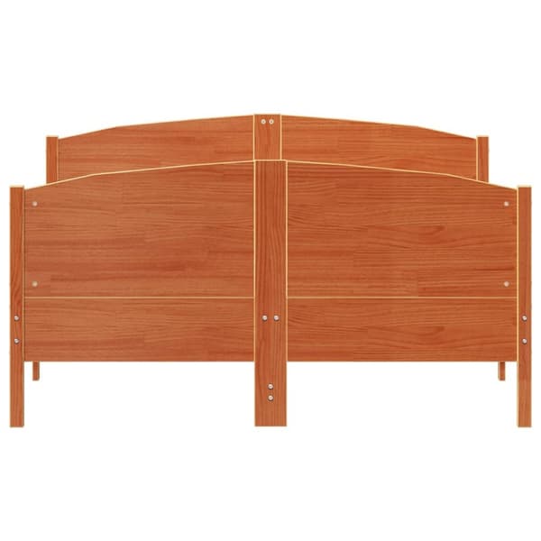 sengeramme uden madras 135x190 cm massivt fyrretræ brun