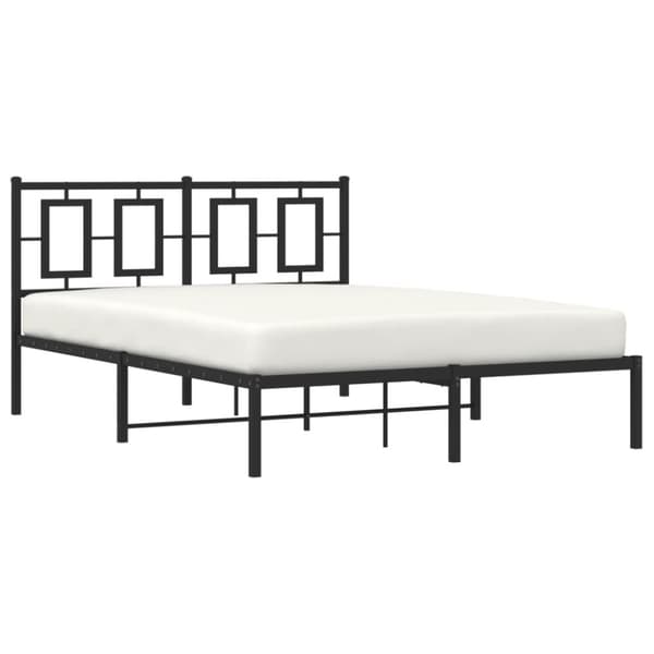 sengeramme med sengegavl 135x190 cm metal sort