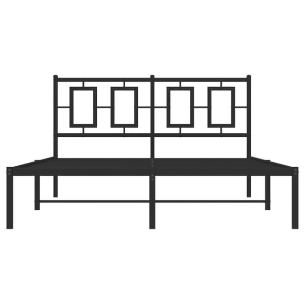 sengeramme med sengegavl 135x190 cm metal sort