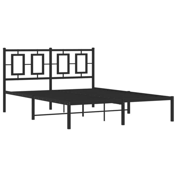 sengeramme med sengegavl 135x190 cm metal sort