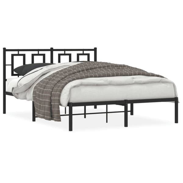 sengeramme med sengegavl 135x190 cm metal sort
