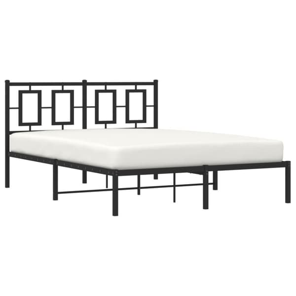 sengeramme med sengegavl 140x200 cm metal sort