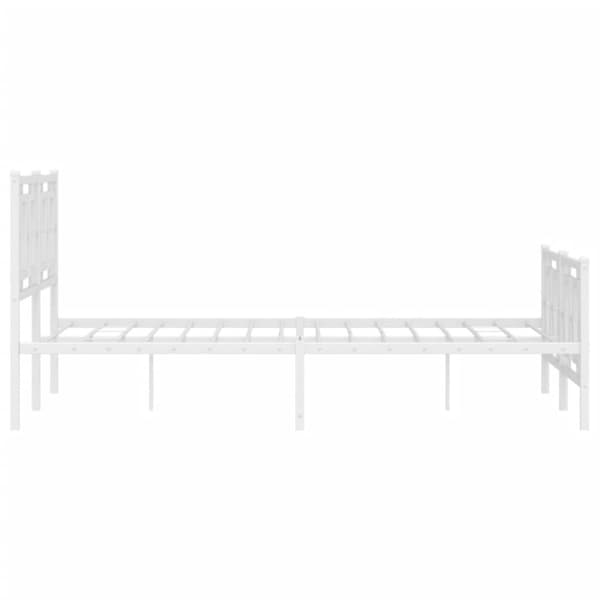 sengeramme med sengegavl og fodgærde 135x190 cm metal hvid