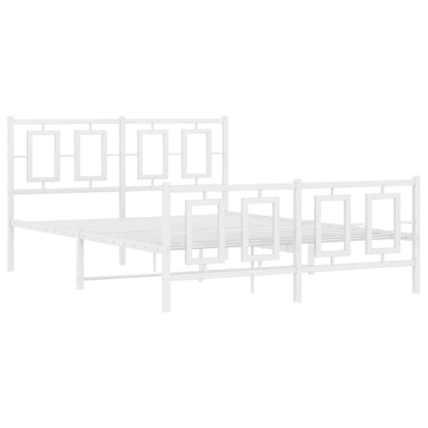 sengeramme med sengegavl og fodgærde 135x190 cm metal hvid