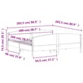 Miniatyrbild 9 av 9: Sängram utan madrass vit 200x200 cm massiv furu