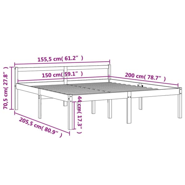 seniorseng 150x200 cm massivt fyrretræ gyldenbrun