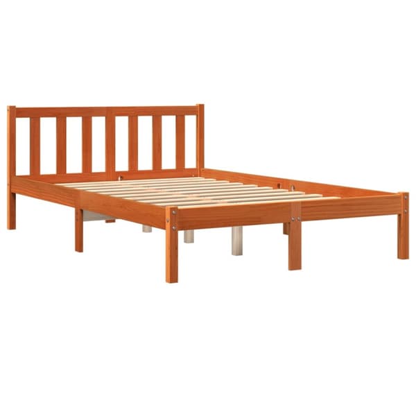 sengeramme uden madras 120x190 cm massivt fyrretræ gyldenbrun