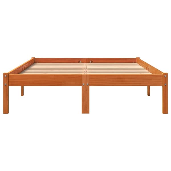 sengeramme uden madras 140x200 cm massivt fyr gyldenbrun