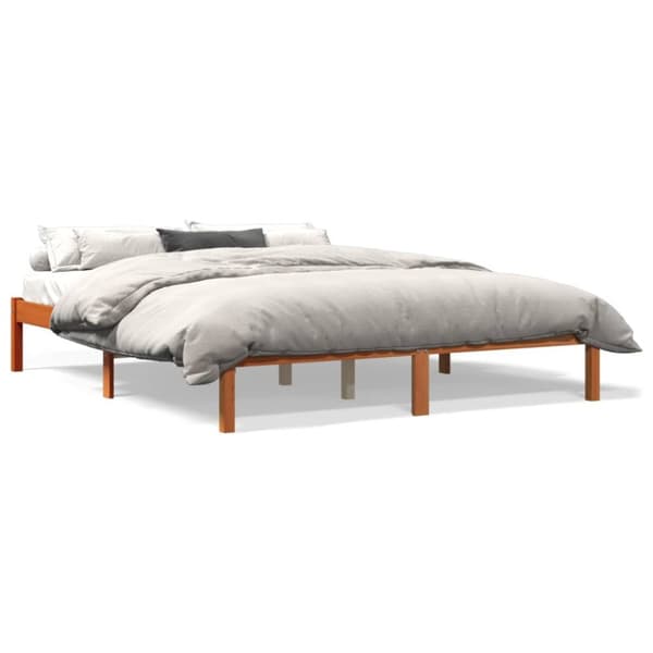 sengeramme uden madras 150x200 cm massivt fyrretræ gyldenbrun