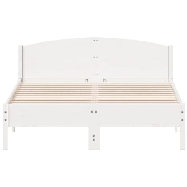 sengeramme uden madras 160x200 cm massivt fyrretræ hvid