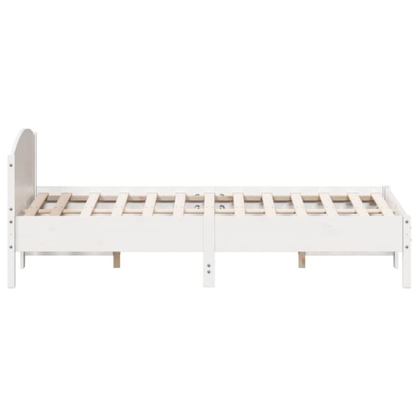 sengeramme uden madras 160x200 cm massivt fyrretræ hvid