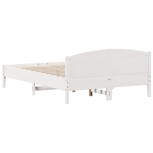 sengeramme uden madras 160x200 cm massivt fyrretræ hvid