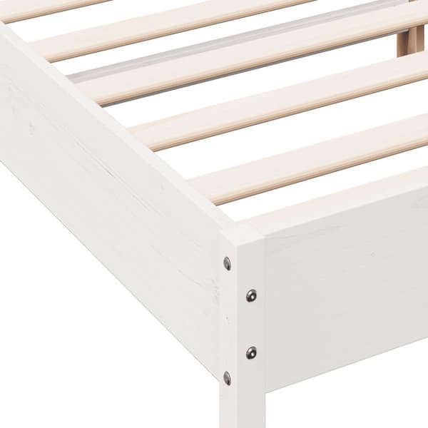 sengeramme uden madras 160x200 cm massivt fyrretræ hvid