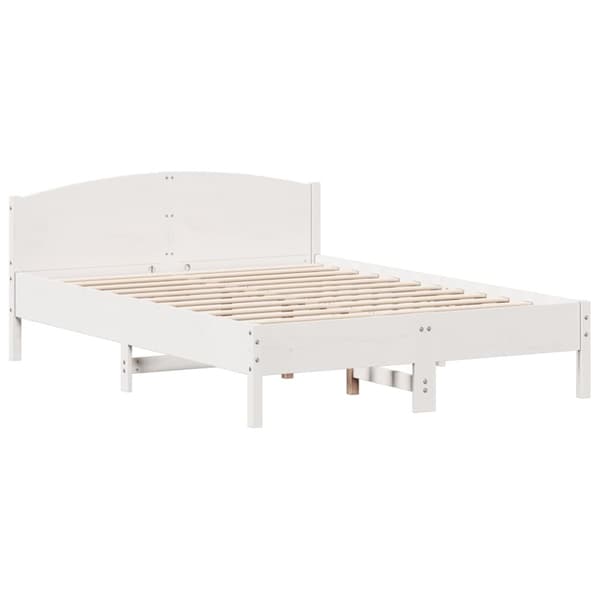 sengeramme uden madras 160x200 cm massivt fyrretræ hvid