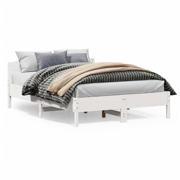 sengeramme uden madras 160x200 cm massivt fyrretræ hvid