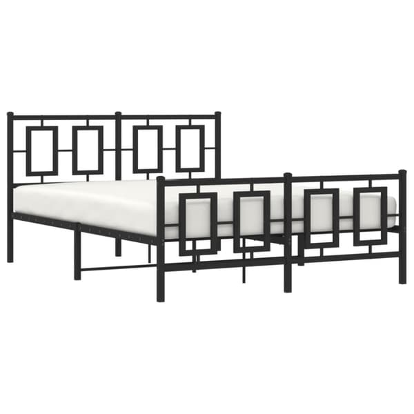 sengeramme med sengegavl og fodgærde 135x190 cm metal sort