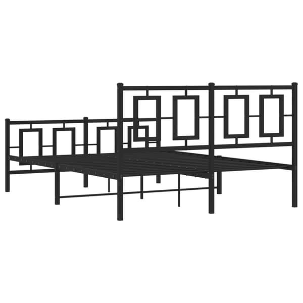 sengeramme med sengegavl og fodgærde 135x190 cm metal sort